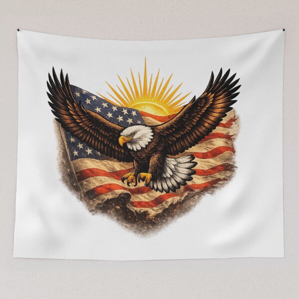 Item preview, Patriotic Bald Eagle USA Flag designed and sold by MCNovaStudio.