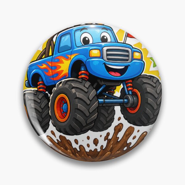 Item preview, Blue Monster Truck Mud Splatter Sticker Art designed and sold by tommytvkids.