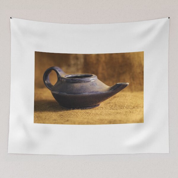 Item preview, Blue Ceramic Neti Pot On Burlap Fabric Still Life For Nasal Rinse And Sinus Care designed and sold by Nmallia.