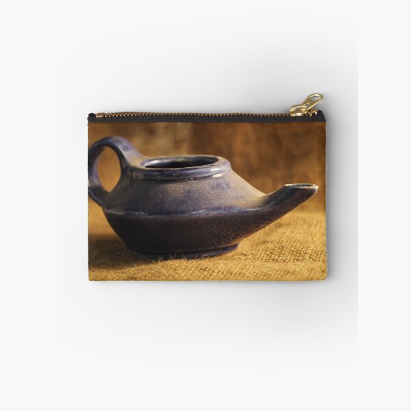 Item preview, Blue Ceramic Neti Pot On Burlap Fabric Still Life For Nasal Rinse And Sinus Care designed and sold by Nmallia.