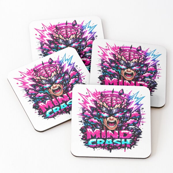 Item preview, Mind Crash – Neon Brain Explosion Glitch Art designed and sold by AstraDrip Studio.