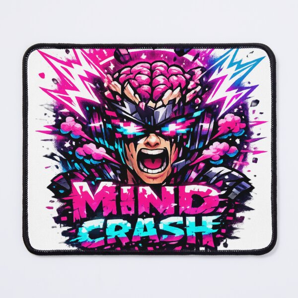 Item preview, Mind Crash – Neon Brain Explosion Glitch Art designed and sold by AstraDrip Studio.