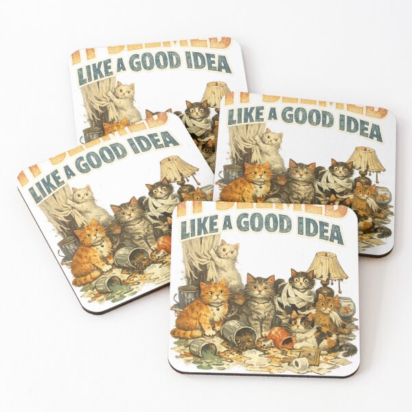 Item preview, It Seemed Like A Good Idea Funny Chaos Cats Meme Sticker designed and sold by irfanshikh.