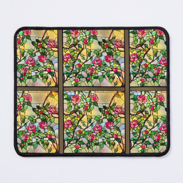 Item preview, Orange Rose Bold Lattice Stained Glass Photo Texture designed and sold by DigitaICraft.