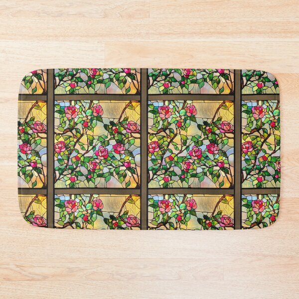 Item preview, Orange Rose Bold Lattice Stained Glass Photo Texture designed and sold by DigitaICraft.