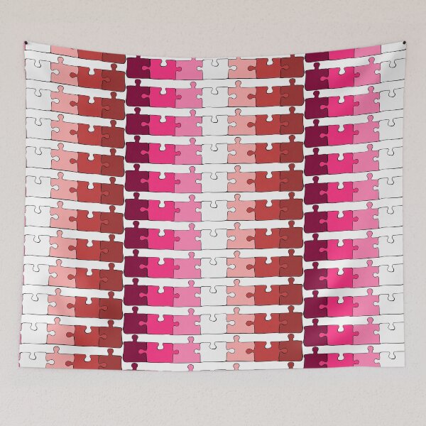 Item preview, Pink Lesbian Puzzle Pieces Pride Flag designed and sold by HarveyHandcraftsandDesigns.