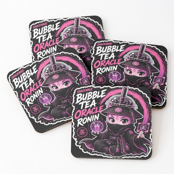 Item preview, Bubble Tea Oracle Ronin Cyberpunk Boba Fortune Teller Sticker designed and sold by Snackwave Ninety.