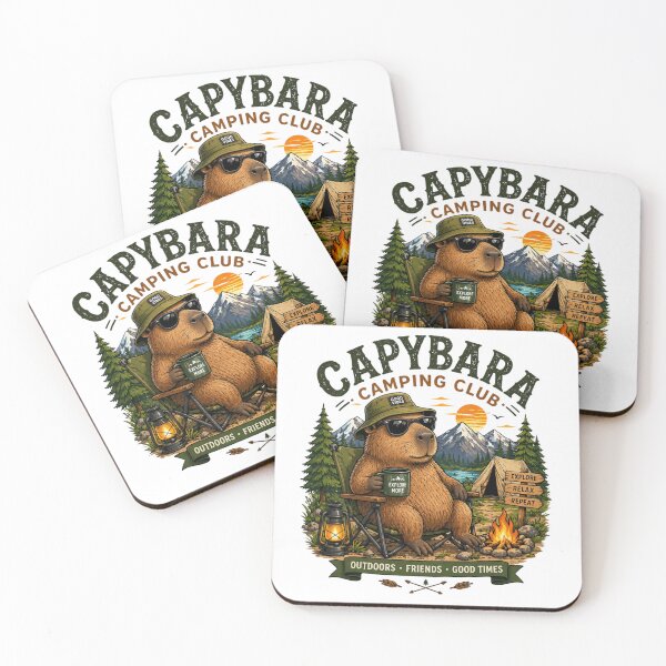 Item preview, Capybara Camping Club Outdoors Friends Good Times designed and sold by vampbabe54.