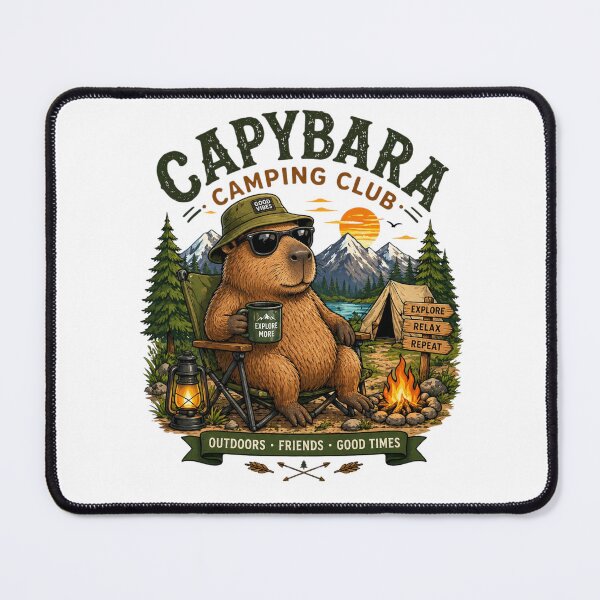 Item preview, Capybara Camping Club Outdoors Friends Good Times designed and sold by vampbabe54.