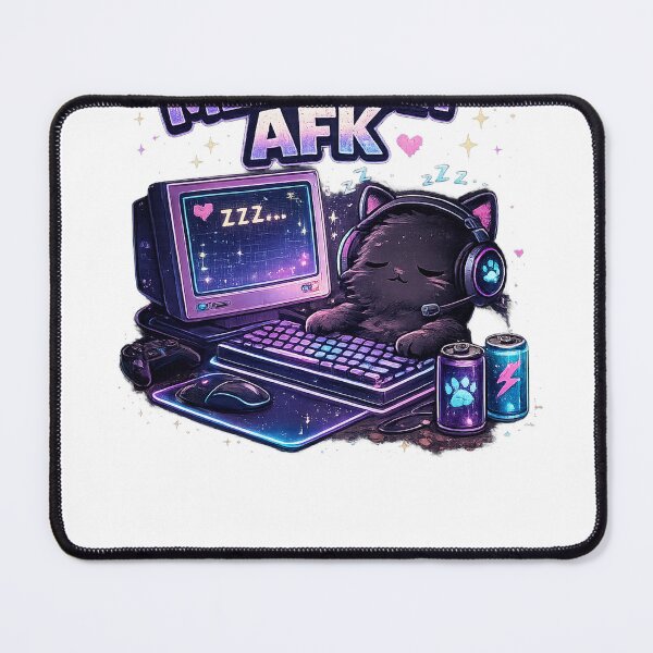 Item preview, Mentally AFK Gamer Cat Aesthetic T-Shirt designed and sold by Globivara Studio.