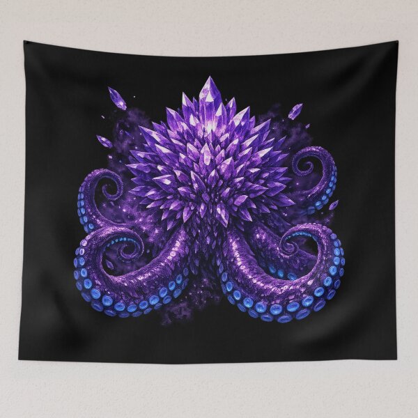 Item preview, Crystal Kraken — Amethyst Octopus Tentacles Dark Fantasy Art designed and sold by ArtoryWorks.