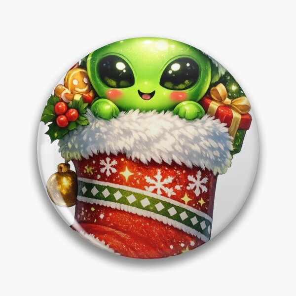 Item preview, Alien Christmas Stocking Kawaii designed and sold by redsharkuk.