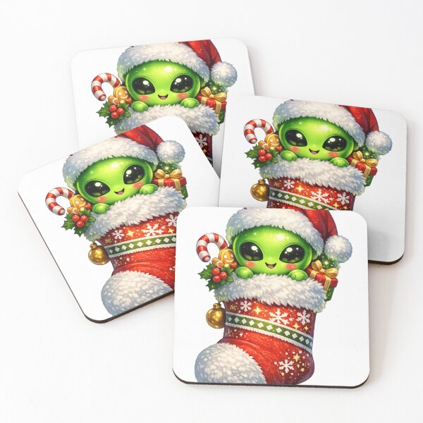 Item preview, Alien Christmas Stocking Kawaii designed and sold by redsharkuk.