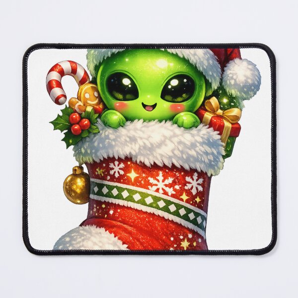 Item preview, Alien Christmas Stocking Kawaii designed and sold by redsharkuk.