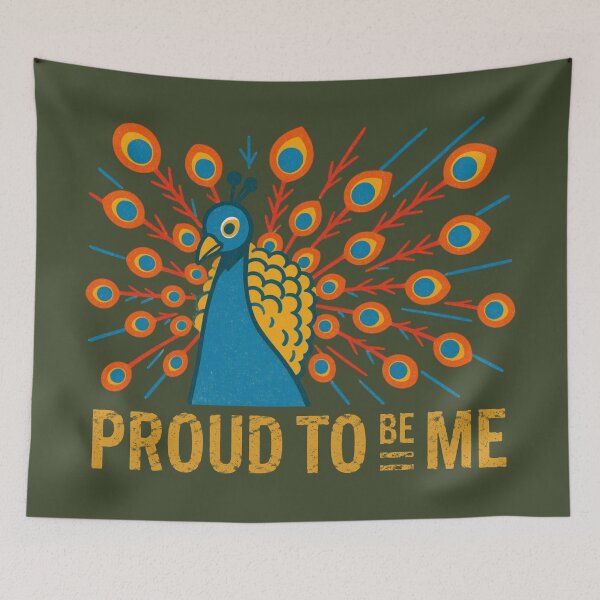 Item preview, Mod Nature Art No.13: Proud To Be Me Peacock – Self Love & Pride Illustration designed and sold by NO BEAVER NO PUNK.