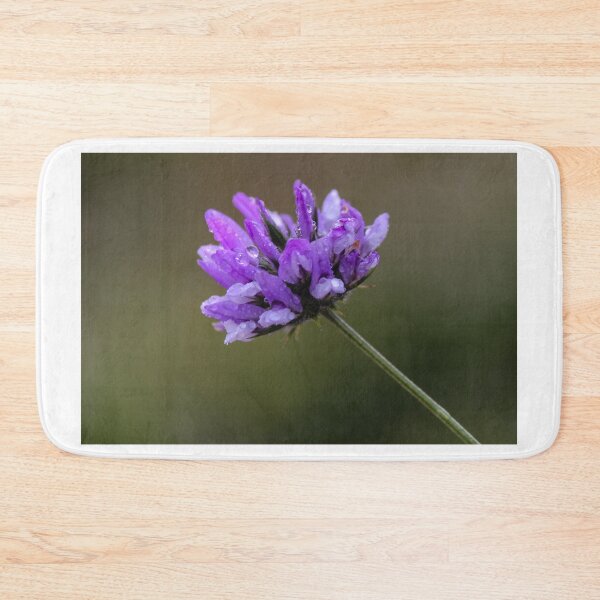 Item preview, Purple Wildflower Close-Up With Dew Drops On Petals Macro Photography Of Delicate Bloom In Soft Bokeh designed and sold by Nmallia.