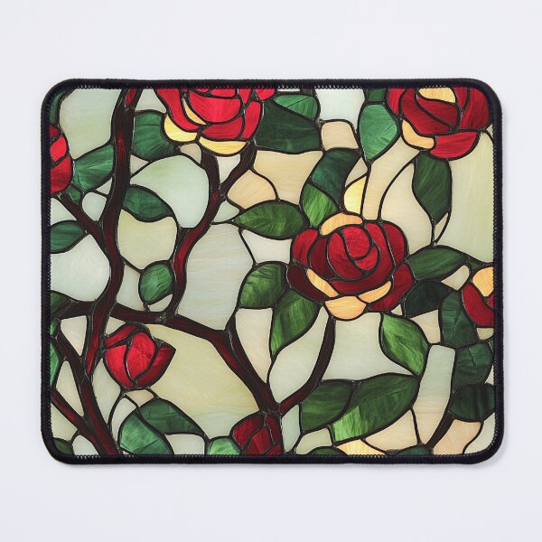 Item preview, Red Rose Pale Panel Stained Glass Photo Texture designed and sold by DigitaICraft.