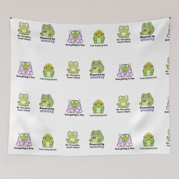 Item preview, Funny Relatable Frog Meme Sticker Pack - Cute Anxious Frog designed and sold by Octupussy.