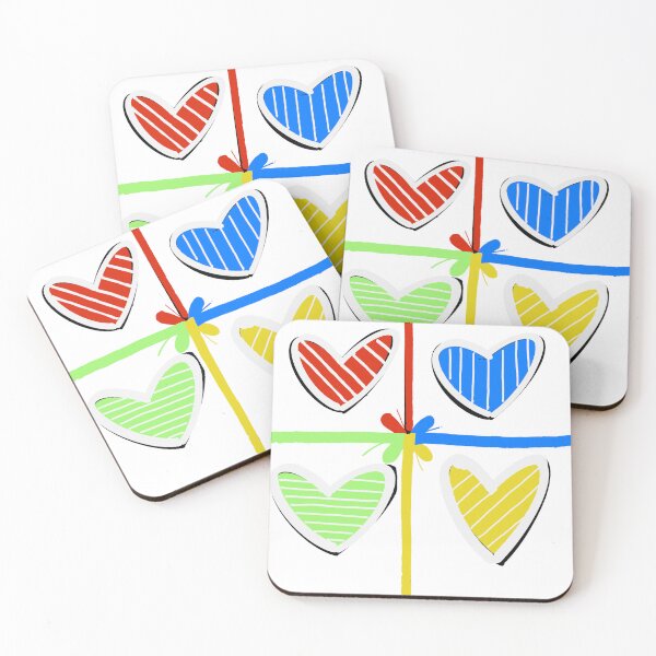 Item preview, Colorful striped heart pattern designed and sold by robertart77.