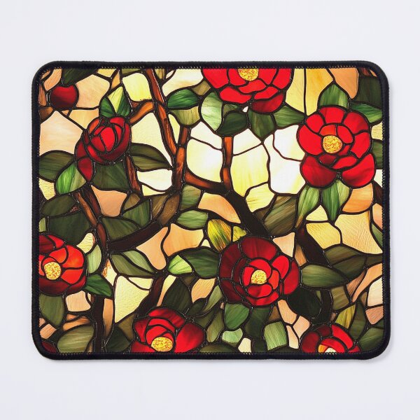 Item preview, Camellia Golden Glow Stained Glass Photo Texture designed and sold by DigitaICraft.