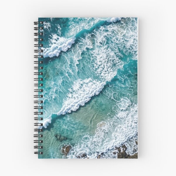 Item preview, Aerial Ocean Waves Crashing on Rocky Coast | Turquoise Sea Art designed and sold by SOUFIANE1991.