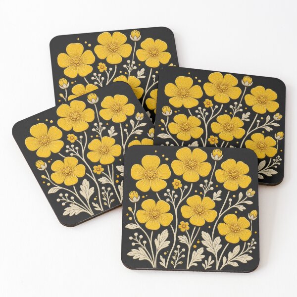Item preview, yellow buttercup flower field designed and sold by scicilysimonee.