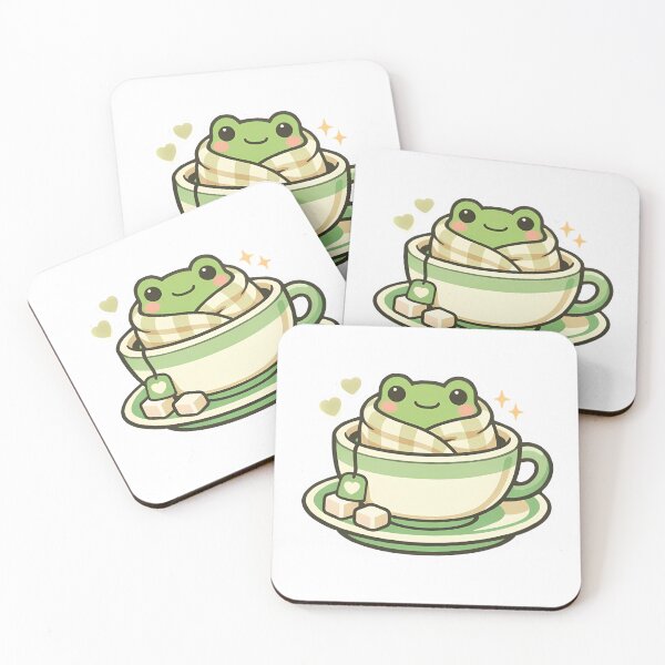 Item preview, Its Okay To Rest Cute Retro Frog Teacup Sticker⁠ designed and sold by MIROUZ2000.