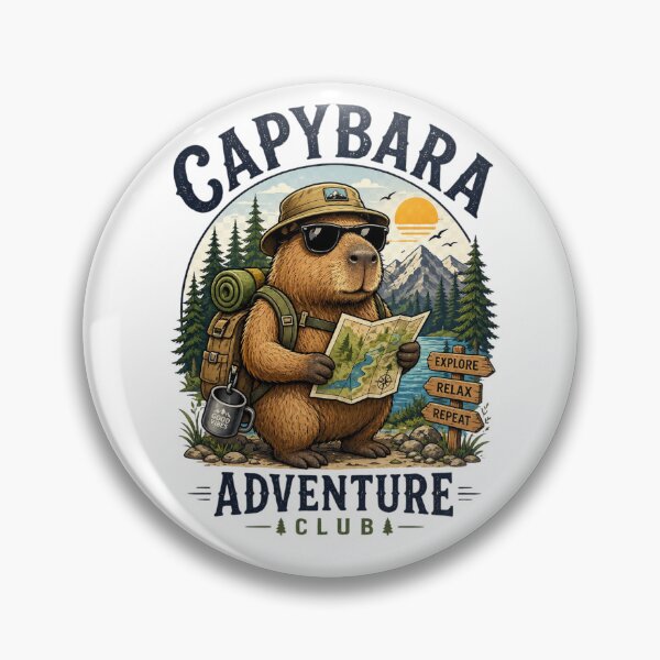 Item preview, Capybara Adventure Club Outdoor Explorer Hiking Gift designed and sold by vampbabe54.