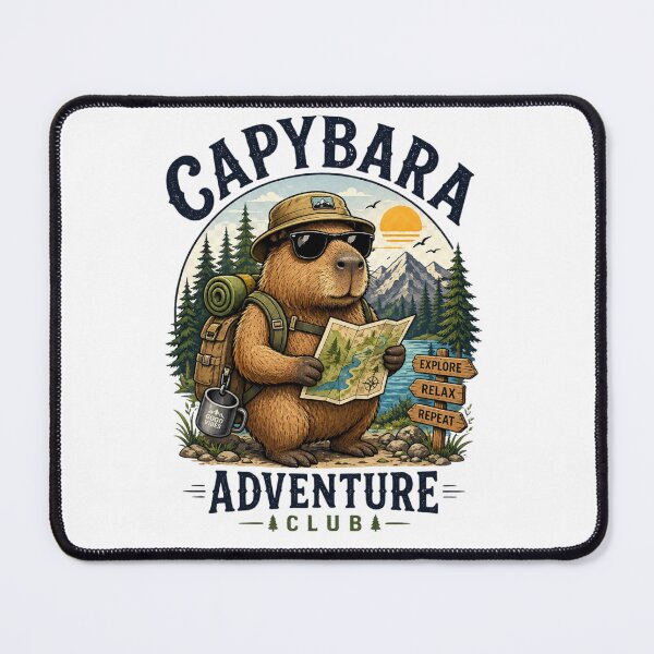Item preview, Capybara Adventure Club Outdoor Explorer Hiking Gift designed and sold by vampbabe54.