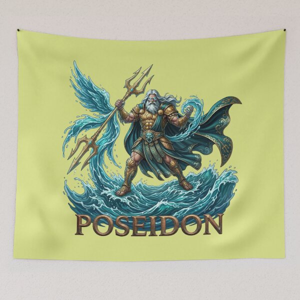 Item preview, Poseidon Greek God of the Sea Mythic Warrior designed and sold by Utopian-Magic.
