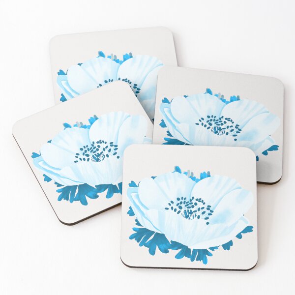 Item preview, Blue Hand-Painted Anemone Botanical Flower Study designed and sold by altastudio.