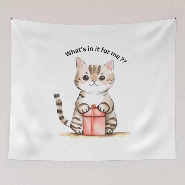 Item preview, What's In It For Me Cat Shirt | Funny Tabby Kitten Tee | Gift for Cat Lover Women designed and sold by SOLIORA  ATELIER.