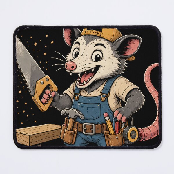 Item preview, Measure Twice Scream At Trash Once Funny Possum Carpenter – Woodworking Humor Vintage Design designed and sold by PatysArt.
