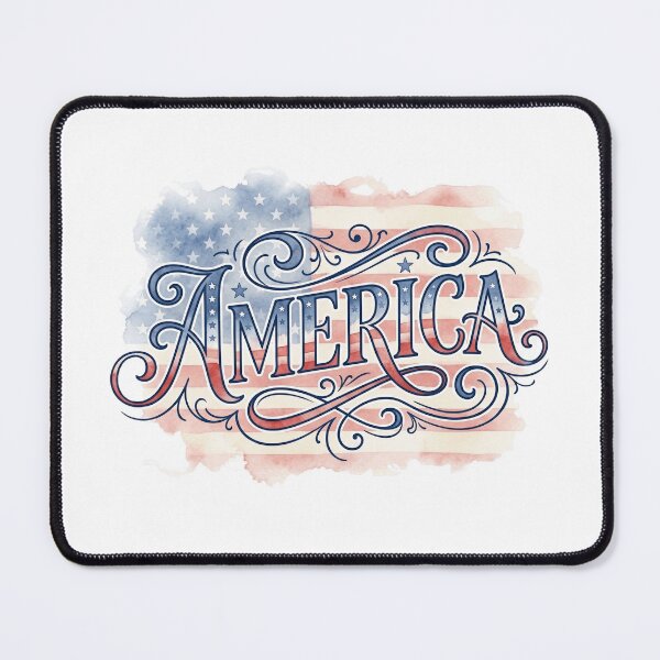 Item preview, Watercolor America Patriotic Flag Typography Design designed and sold by Paper Drip.