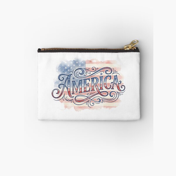 Item preview, Watercolor America Patriotic Flag Typography Design designed and sold by Paper Drip.