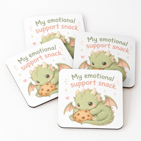 Item preview, Cute Dragon Positive Vibes My Emotional Support Snack Cookie Whimsical Fantasy Art  designed and sold by ArtsyGlaze.