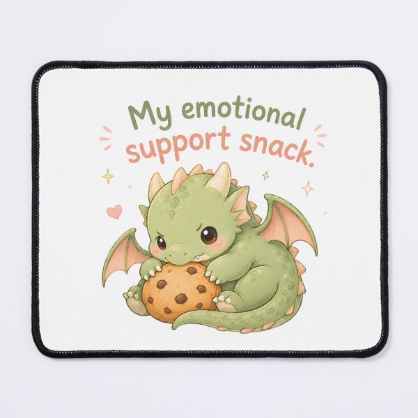 Item preview, Cute Dragon Positive Vibes My Emotional Support Snack Cookie Whimsical Fantasy Art  designed and sold by ArtsyGlaze.