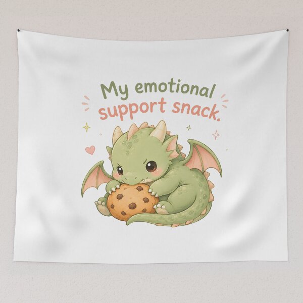 Item preview, Cute Dragon Positive Vibes My Emotional Support Snack Cookie Whimsical Fantasy Art  designed and sold by ArtsyGlaze.