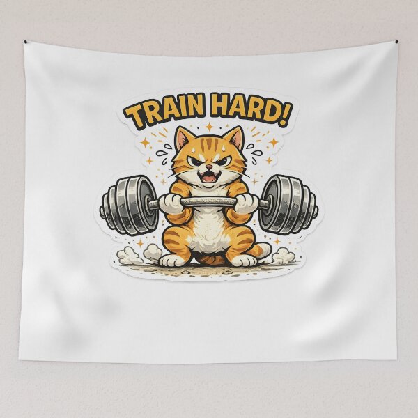 Item preview, Train Hard Tiger Cat designed and sold by PatiImagination.