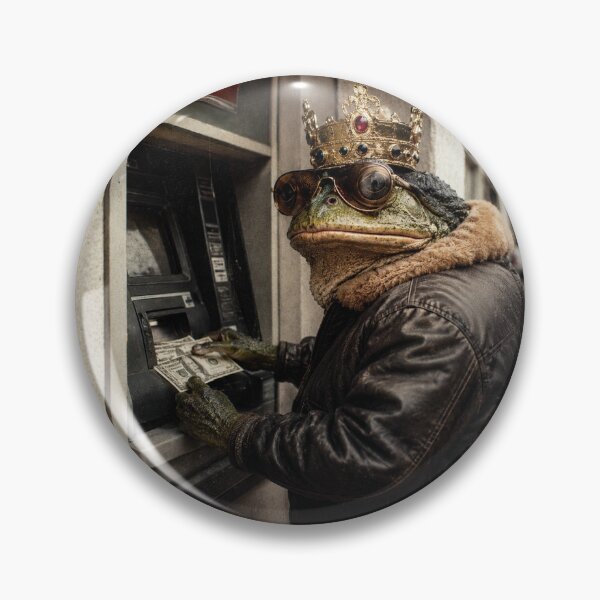 Item preview, Royal Frog ATM Withdrawal Vintage Photo | Deadpan Frog | Retro 80s Animal Humor Photography designed and sold by HOUSE OF TIST.