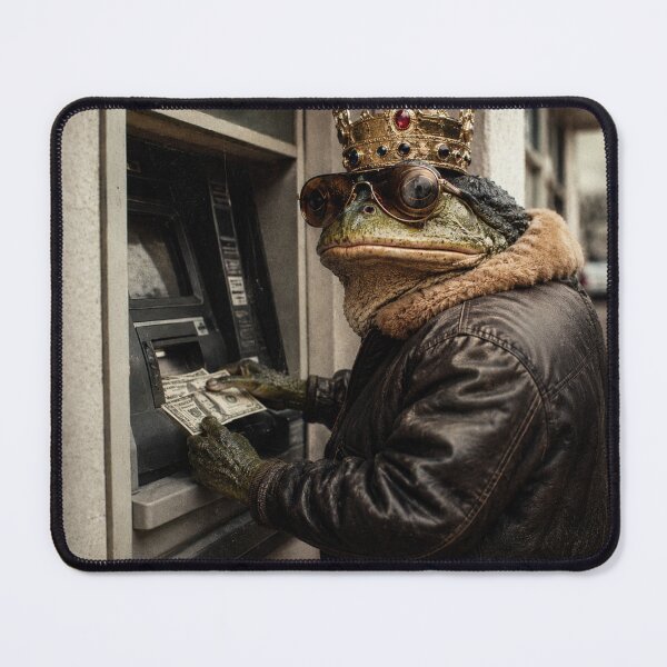 Item preview, Royal Frog ATM Withdrawal Vintage Photo | Deadpan Frog | Retro 80s Animal Humor Photography designed and sold by HOUSE OF TIST.