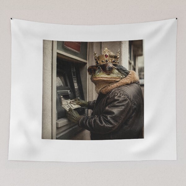 Item preview, Royal Frog ATM Withdrawal Vintage Photo | Deadpan Frog | Retro 80s Animal Humor Photography designed and sold by HOUSE OF TIST.