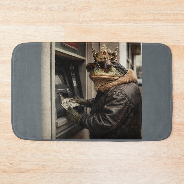 Item preview, Royal Frog ATM Withdrawal Vintage Photo | Deadpan Frog | Retro 80s Animal Humor Photography designed and sold by HOUSE OF TIST.