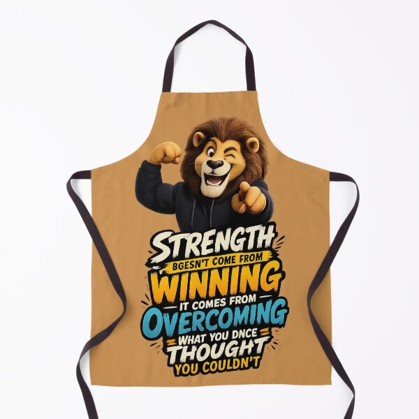 Item preview, Strength Comes From Overcoming | Motivational Lion Cartoon Quote T-Shirt designed and sold by mr.bardook.