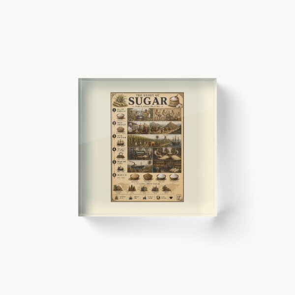 Item preview, Vintage Sugar History Food Infographic Poster⁠ designed and sold by Easternpantry.
