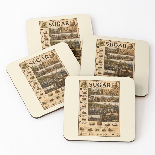 Item preview, Vintage Sugar History Food Infographic Poster⁠ designed and sold by Easternpantry.