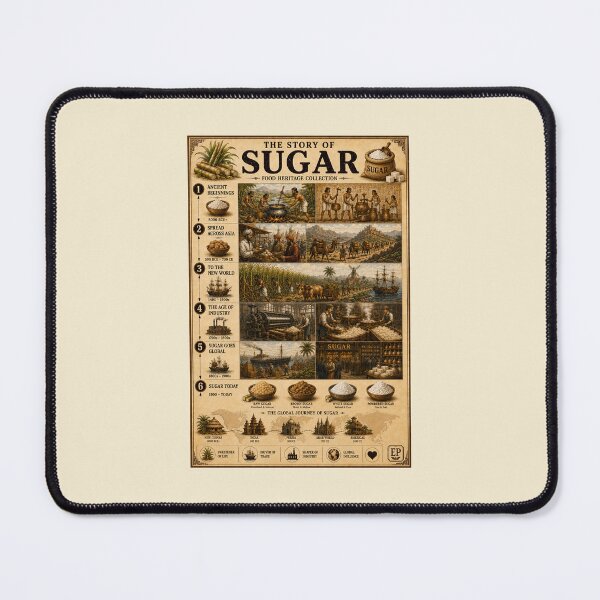 Item preview, Vintage Sugar History Food Infographic Poster⁠ designed and sold by Easternpantry.