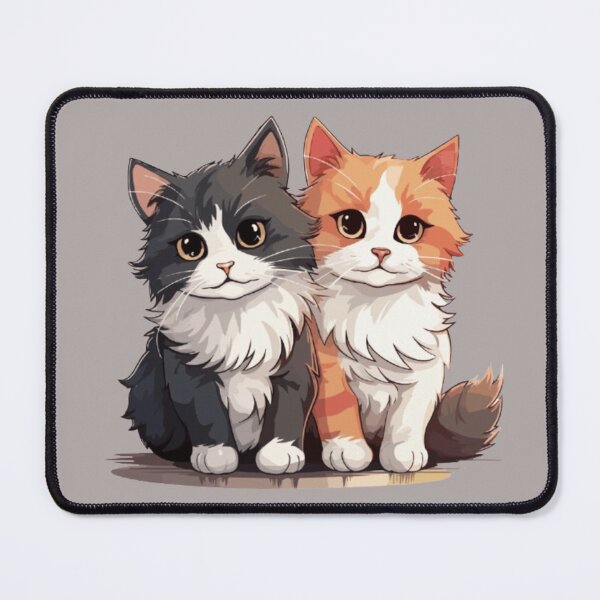 Item preview, Adorable Duo: Two Fluffy Kittens | Kawaii Cat Art designed and sold by Rawafi Art Studio.