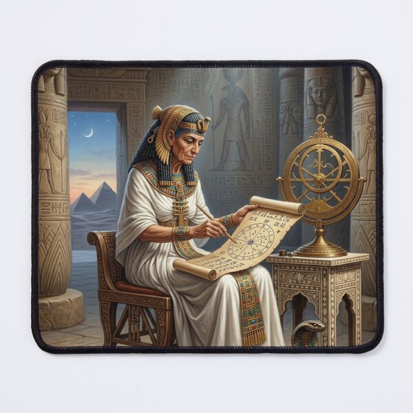 Item preview, Ancient Egyptian Astronomer Priestess in Temple | Seshat Goddess of Wisdom and Stars designed and sold by Queen Cleopatra.
