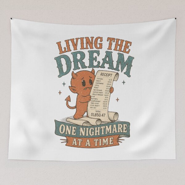 Item preview, Living The Dream One Nightmare At A Time Devil Receipt designed and sold by Region.